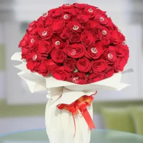 100 Prime Roses Hand-Tied Bouquet | Red Rose Bouquet