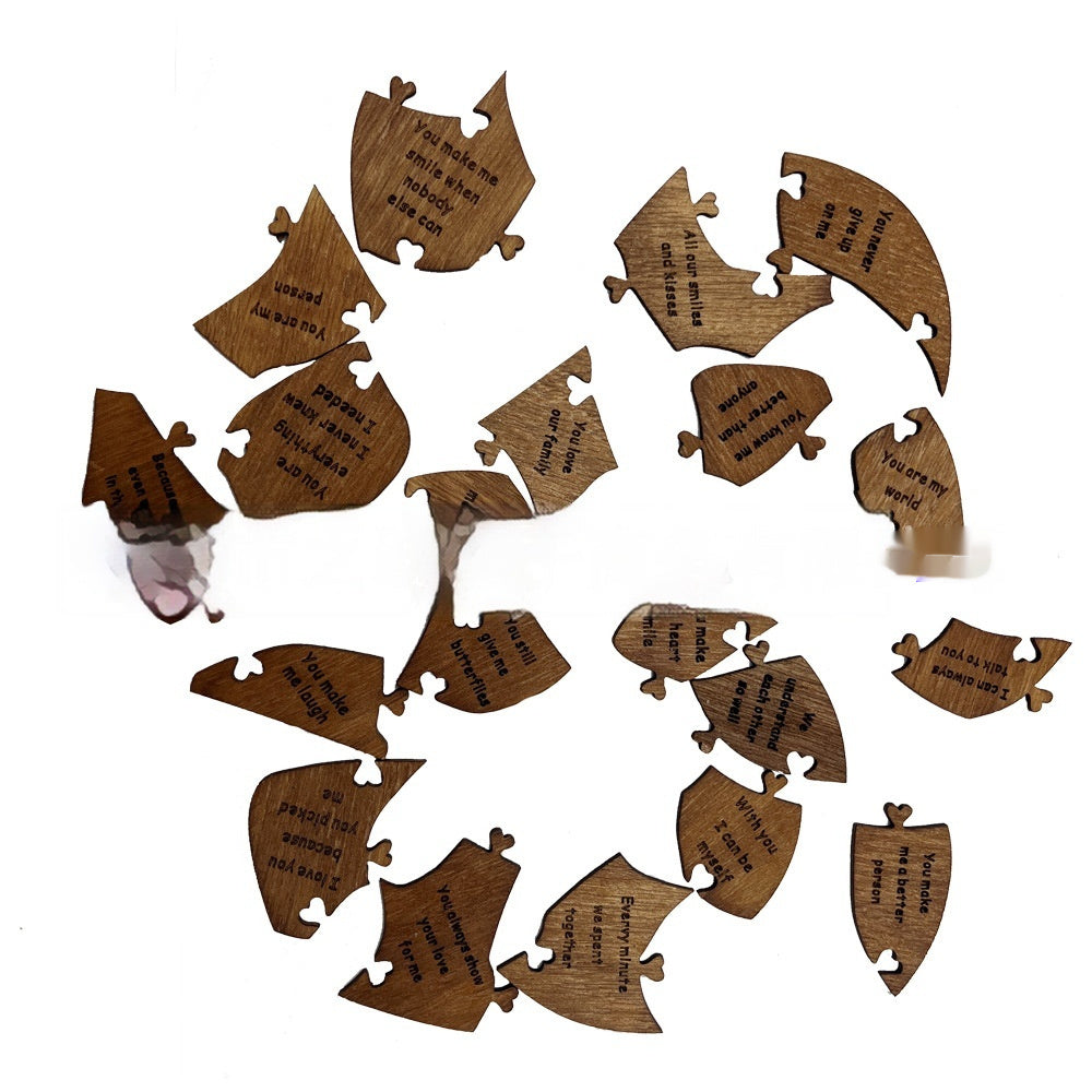 Personalized Wooden Heart Puzzle – Anniversary Gift, Gifts for Him, Gifts for Her, 1st Anniversary, Birthday Gift, Romantic Puzzle