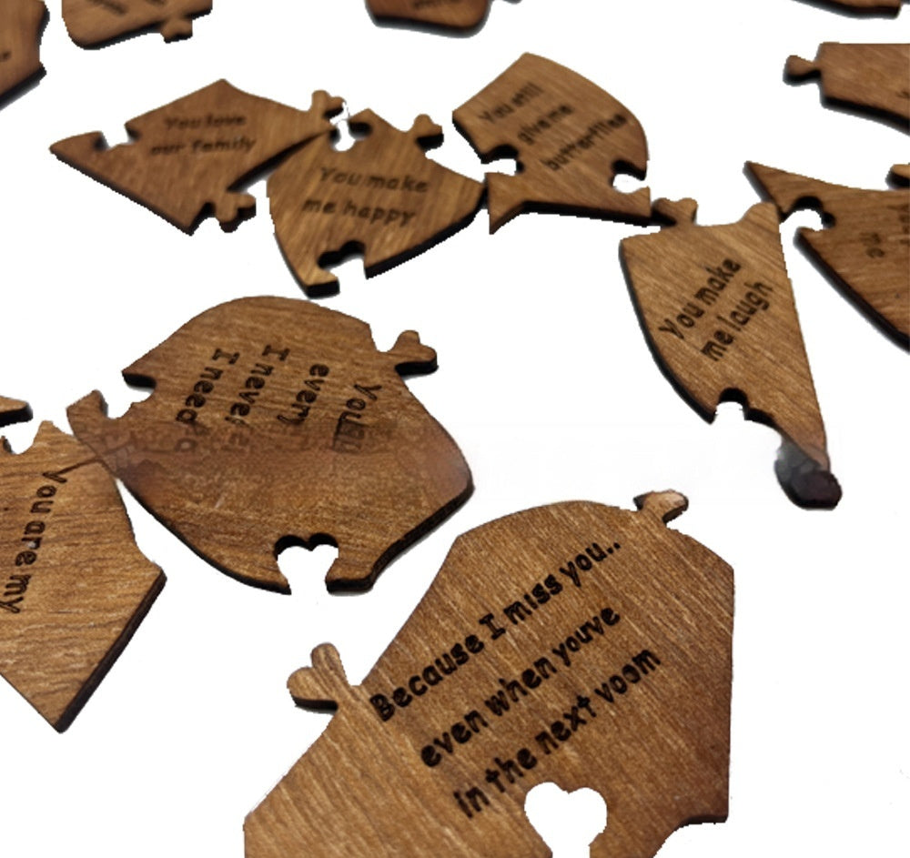 Personalized Wooden Heart Puzzle – Anniversary Gift, Gifts for Him, Gifts for Her, 1st Anniversary, Birthday Gift, Romantic Puzzle