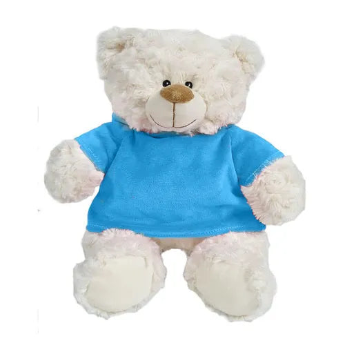 Cuddly Fun! Cream Bear with Blue Velour Hoodie (Dubai)