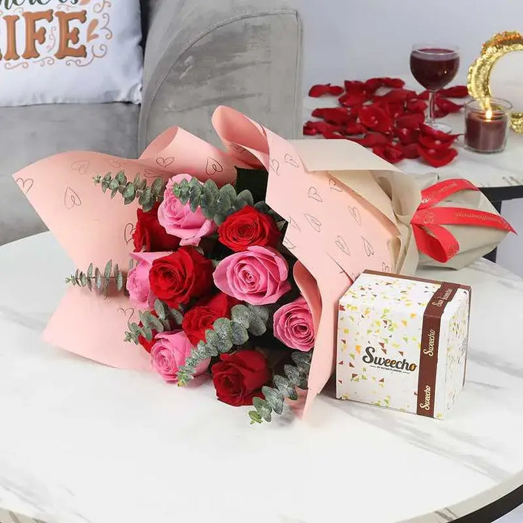 Sweetest Surprise: Roses & Chocolates Delight