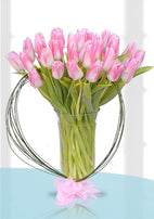 Pink Tulips in Vase