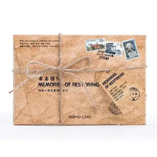 Box with 30 colorful retro-themed postcards for DIY projects (DIY Gift Box Dubai - giftshop.ae)