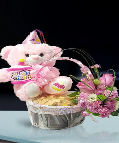 Teddy bear and Chocolates Gift Basket