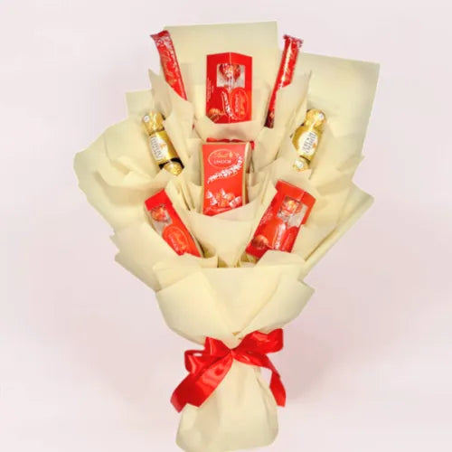 Lindt Chocolate and Ferrero Rocher Bouquet – Premium Chocolate Gift Delivery in Dubai, UAE | Giftshop.ae