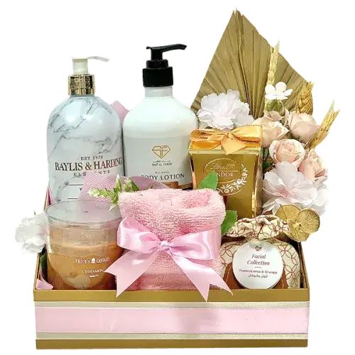 Spa treats gift set for her with chocolates, hand wash, body lotion – UAE