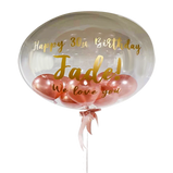 Customized bubble balloon with a charming message floating inside, delivered in Dubai and UAE for surprise and joy