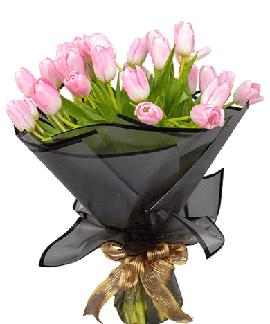 Adorable Women Tulips Bouquet