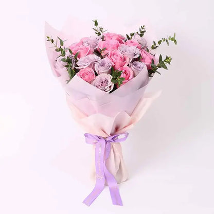 Celebrate with Charm: Explore A Touch of Enchantment - Pink & Purple Roses 