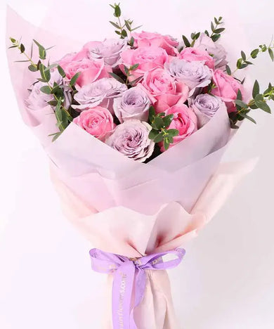Celebrate with Charm: Explore A Touch of Enchantment - Pink & Purple Roses 