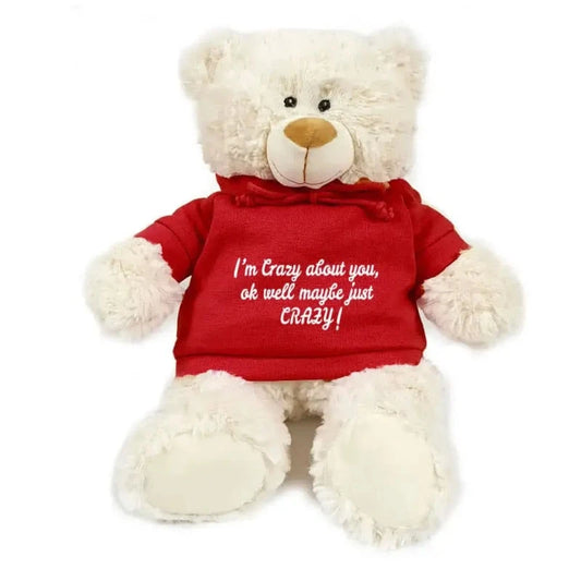 Cream Bear with Red Hoodie - I'm Crazy About You