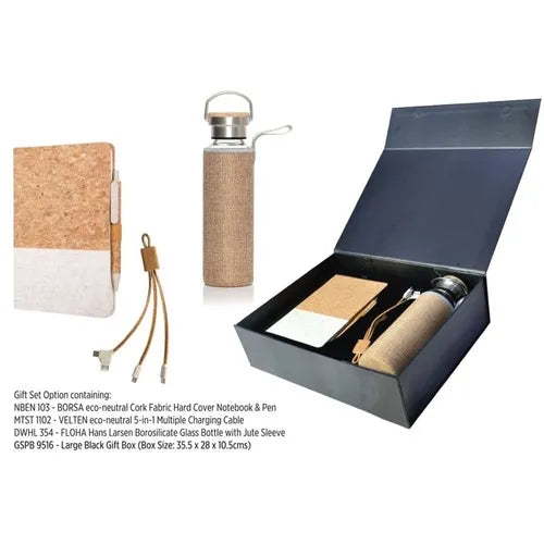 Eco-Friendly Gift Set Dubai | Reusable Bottle, Notebook & Cable (giftshop.ae)