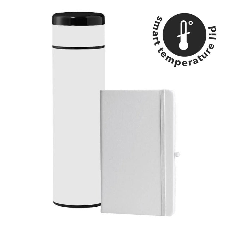 Vacuum Flask with Temperature Lid and Notebook Gift Set