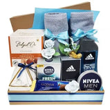Men's grooming essentials and chocolate gift hamper with Dubai delivery (UAE)