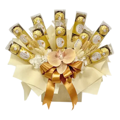 Golden Indulgence: Ferrero Rocher Chocolate Bouquet | giftshop.ae