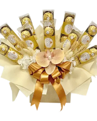 Golden Indulgence: Ferrero Rocher Chocolate Bouquet | giftshop.ae