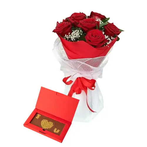 Express Your Love: Roses & Chocolate Gift Combo (Dubai)