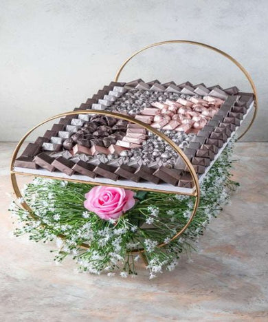 Decorative Tray full of chocolates 