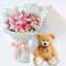 Hugs & Kisses: Pink Roses & Teddy Bear