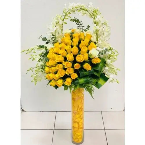 Premium Sunshine Day Floral Arrangement - Flower Gift Delivery in UAE.