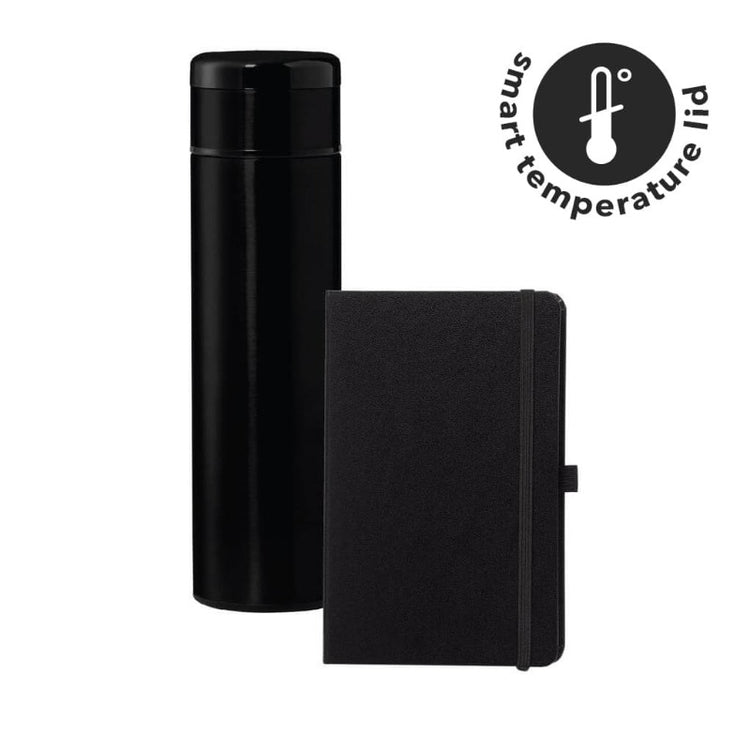 Vacuum Flask with Temperature Lid and Notebook Gift Set
