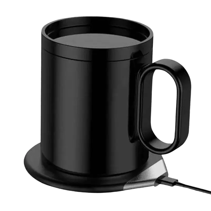 Smart mug warmer and wireless charger with a mug