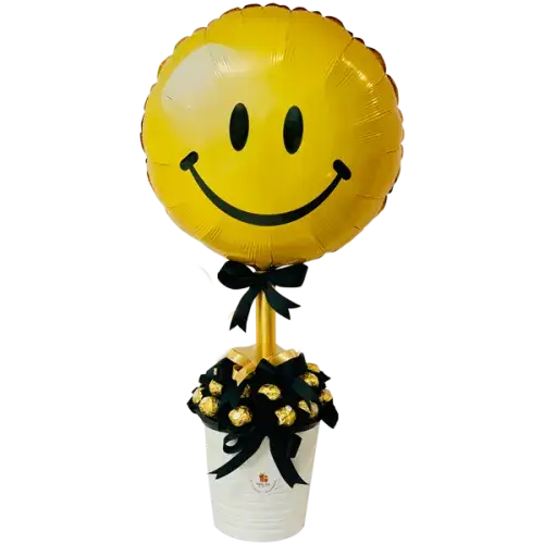 Send Smiles: Ferrero Rocher Planter with Balloon (Dubai Delivery)