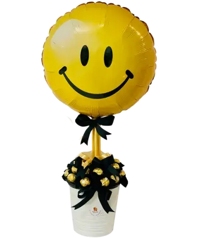 Send Smiles: Ferrero Rocher Planter with Balloon (Dubai Delivery)