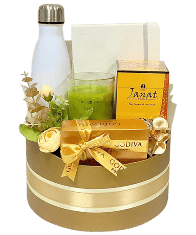 Luxurious Wellness Birthday Gift Box with Godiva Chocolates, Tea, and More