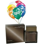 a gift set featuring a bottle of Calvin Klein Euphoria Intense cologne and 6 helium-filled balloons with "You're The Best Dad!" message, perfect for Father's Day