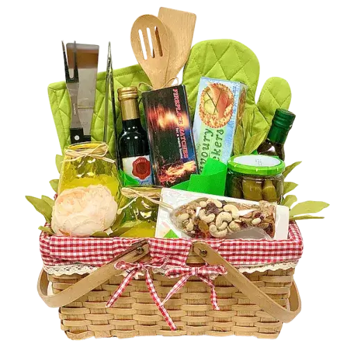 BBQ gift set UAE with recipe book, snacks, and kitchen tools