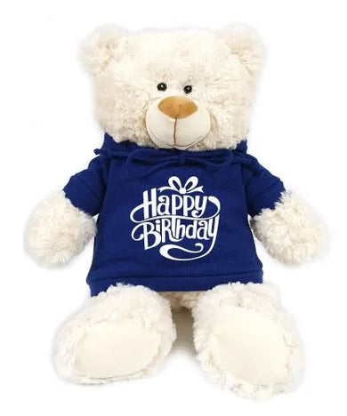 Happy birthday gift with teddy bear, Belgian chocolates & balloons delivered in Dubai (UAE). (Specify color if applicable)  pen_spark