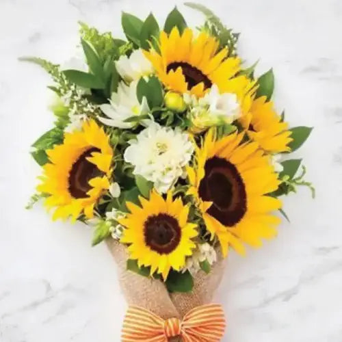 Celebrate any occasion! Bouquet with sunflowers and white flowers, delivered fresh across UAE.