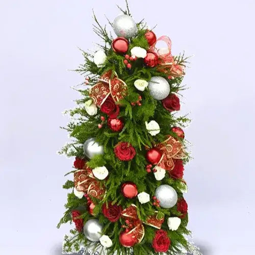 Order Christmas tree with fresh flowers Dubai UAE