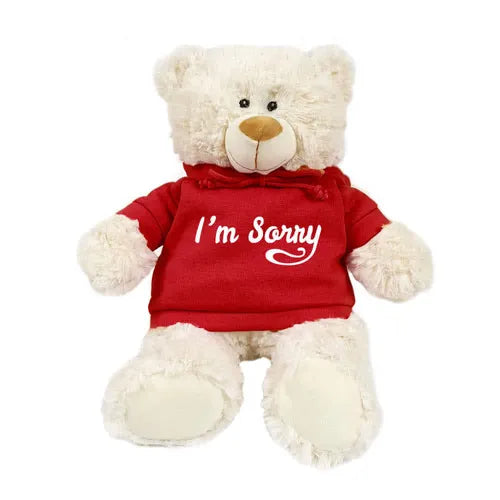 Cream Bear with Red Hoodie 38cm - I’m Sorry Gift