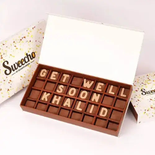 Customized Get Well Soon Chocolates Gifts with Name by Sweecho