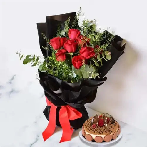 Date Night Gift in UAE – Romantic Roses & Cake