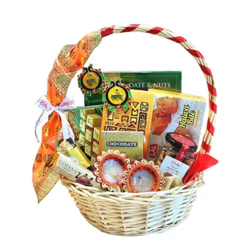 Diwali gift baskets with sweets and chocolates UAE