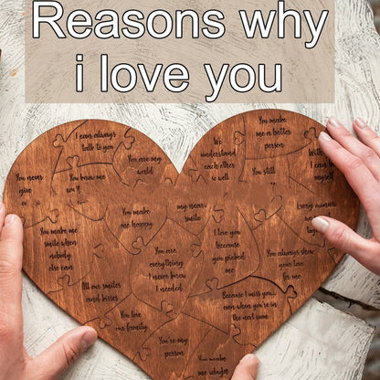 Personalized Wooden Heart Puzzle – Anniversary Gift, Gifts for Him, Gifts for Her, 1st Anniversary, Birthday Gift, Romantic Puzzle