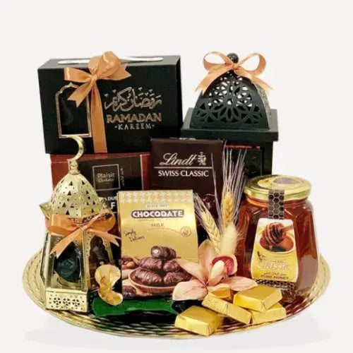 Eid Delights Gift Tray with Chocolates and Lantern