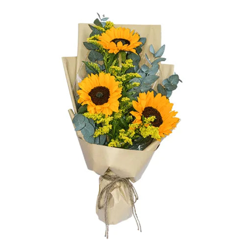 Send Sunflowers Dubai!  Brighten Their Day with 3 Happy Blooms