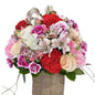 Women Special Fresh Flowers bouquet with roses, carnations, and alstroemeria in a 10x10 glass vase - Giftshop.ae