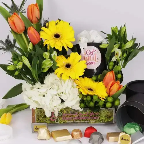 Premium Get Well Soon Flowers and Chocolates Dubai