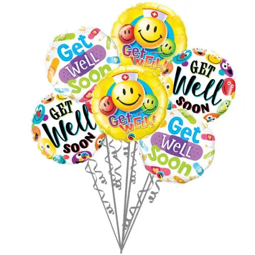 Send a cheerful gift with this Get Well Soon balloon bouquet delivered in Dubai (UAE).