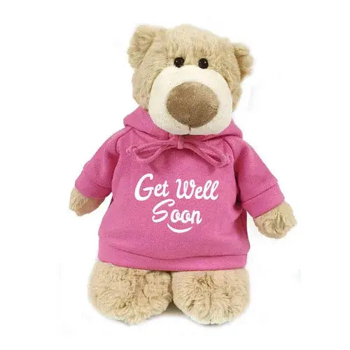 Mascot bear with blue hoodie 28CM for get well soon gifts UAE