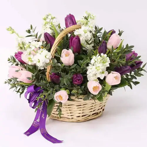 Deluxe Patchi Chocolates with Tulip Flower Basket