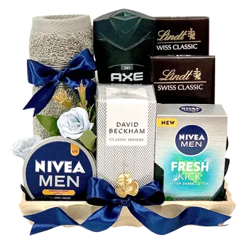 Luxury men’s gift for him with perfume and chocolates in Dubai, UAE