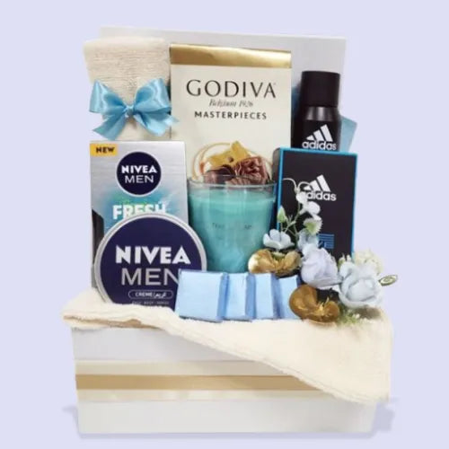 Gift sets for men UAE – Gentleman's Grooming Kit with Adidas, Nivea, and Godiva chocolates