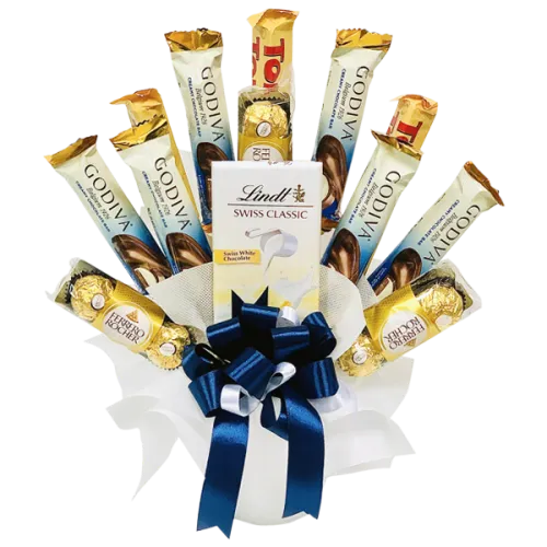 Godiva Chocolate Bouquet with Lindt, Toblerone, Ferrero - Chocolate Gift Delivery in Dubai, UAE | Giftshop.ae