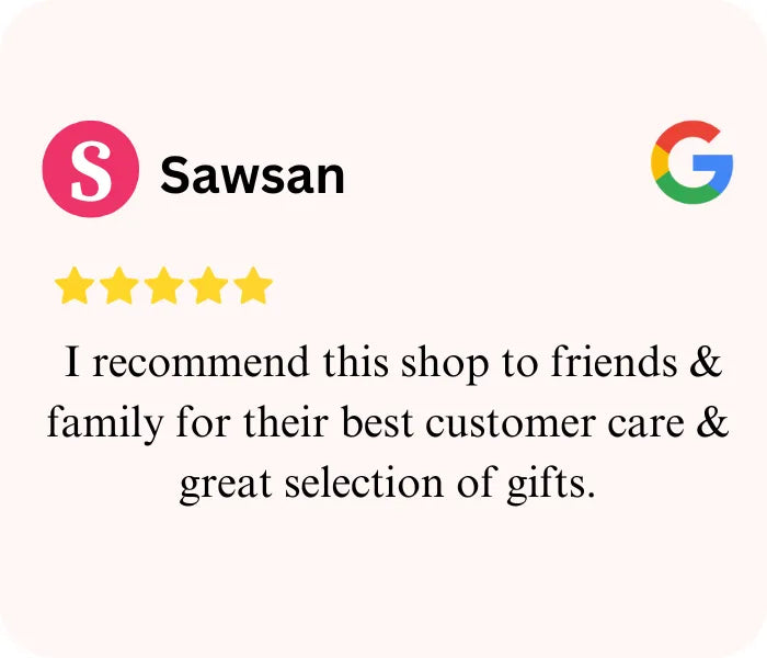 Happy customer leaving a positive Google review for Giftshop.ae in the UAE